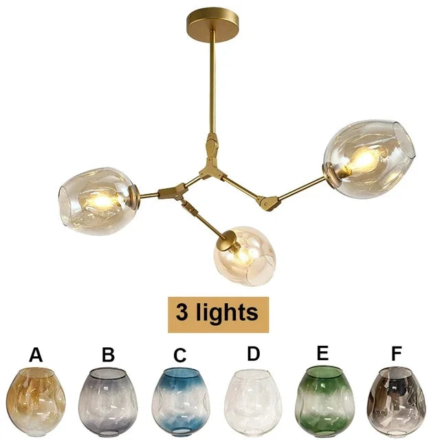 Nordic Luxury Branch Chandelier | Glass Molecular Pendant Light for Living Room, Dining Room & Villa
