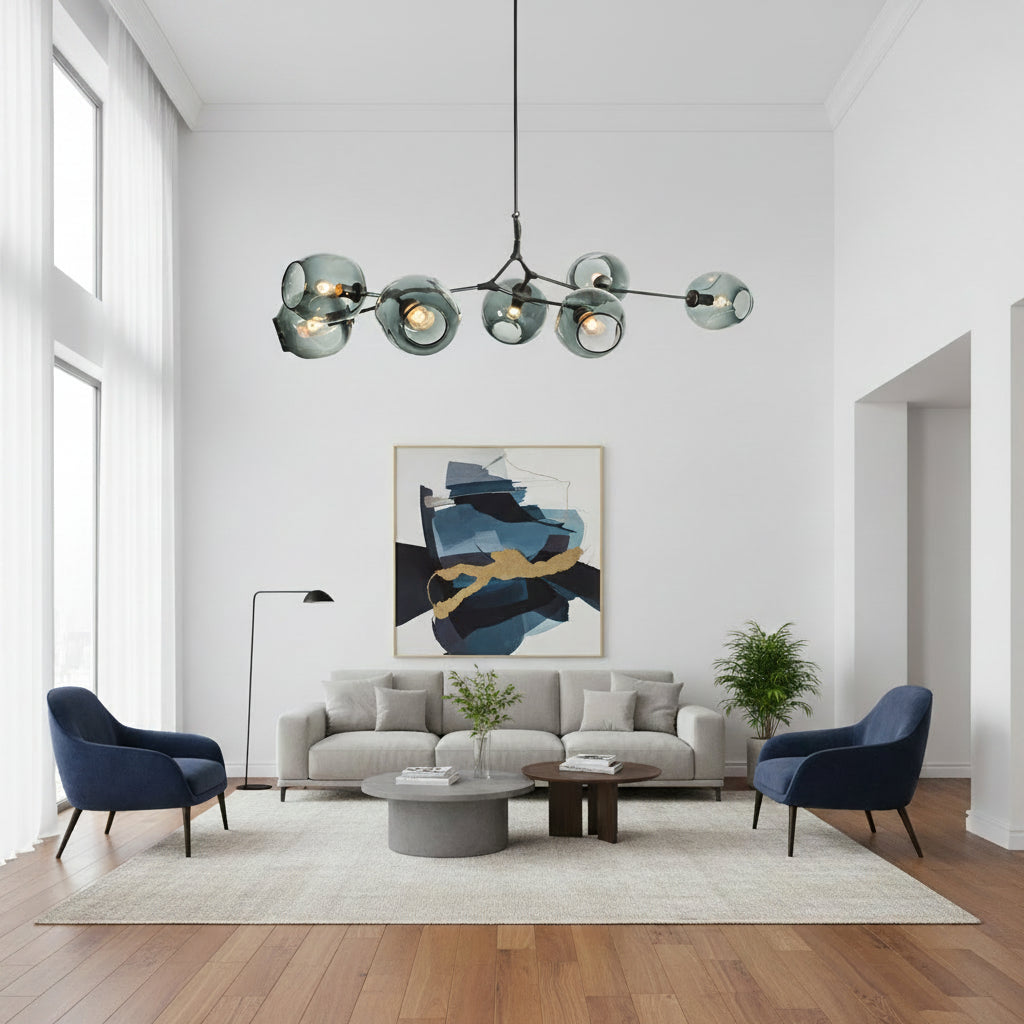 Nordic Luxury Branch Chandelier | Glass Molecular Pendant Light for Living Room, Dining Room & Villa