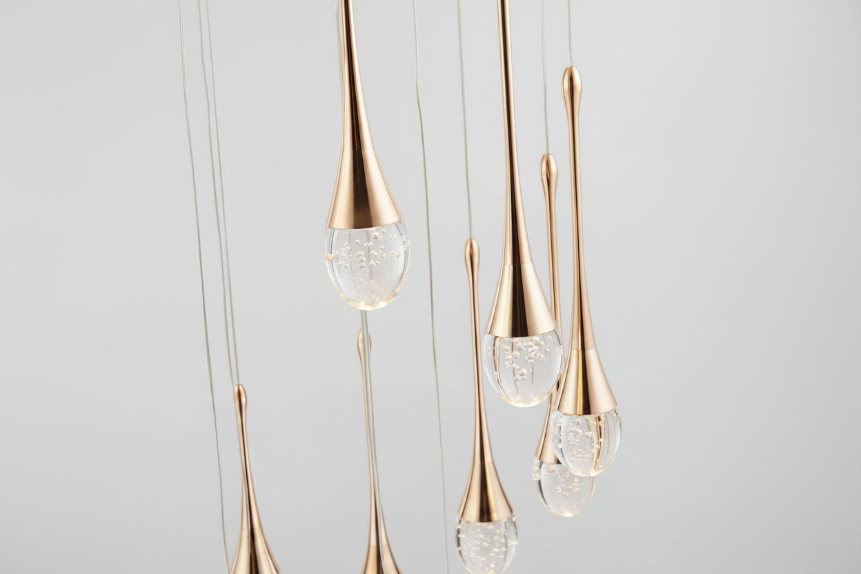 Luxury Crystal Staircase Chandelier | Long Hanging LED Pendant Light for Living Room, Lobby & Entryway