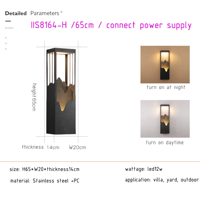 Modern LED Outdoor Wall Light | IP54 Waterproof Garden & Porch Lamp for Balcony, Courtyard & Entryway