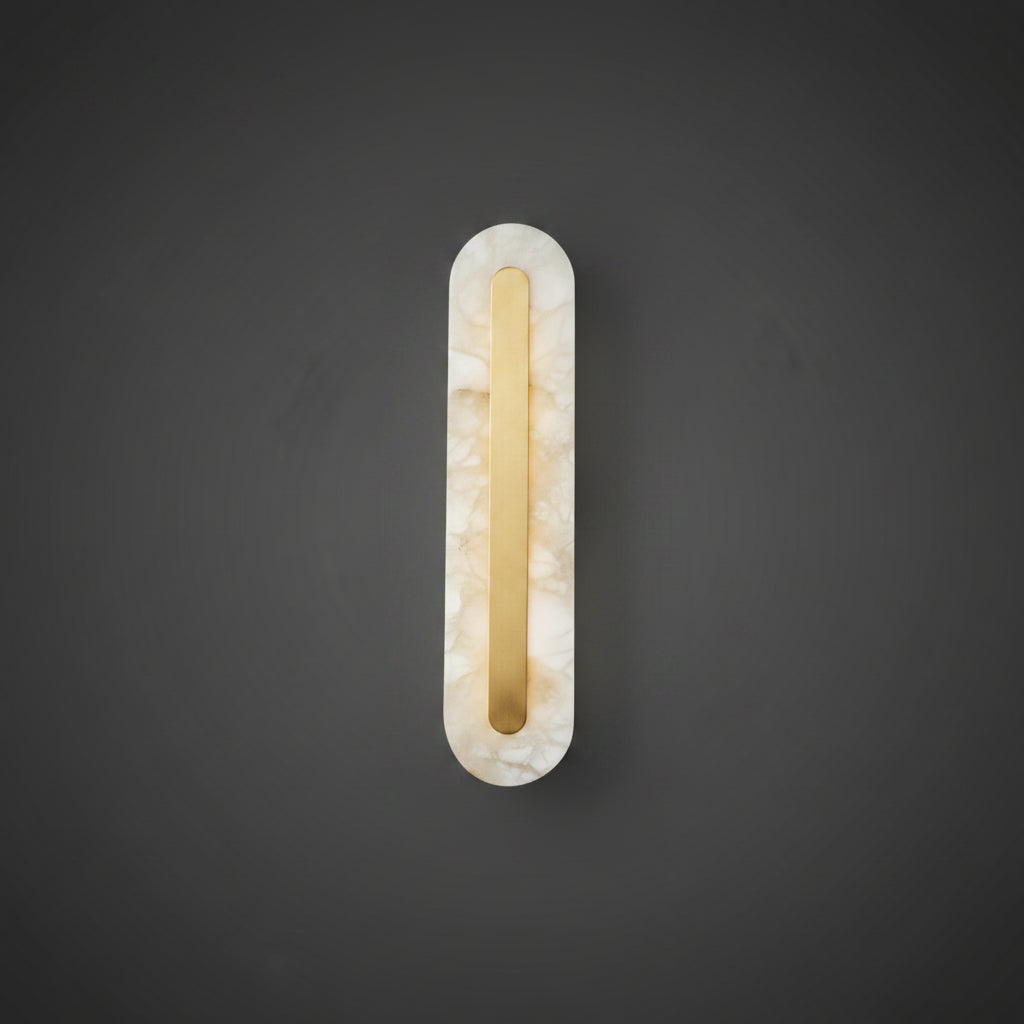 Marble Wall Sconce | Minimalist Luxury Copper & Gold LED Wall Light for Bedroom, Hotel & Living Room