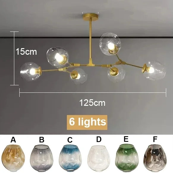 Nordic Luxury Branch Chandelier | Glass Molecular Pendant Light for Living Room, Dining Room & Villa