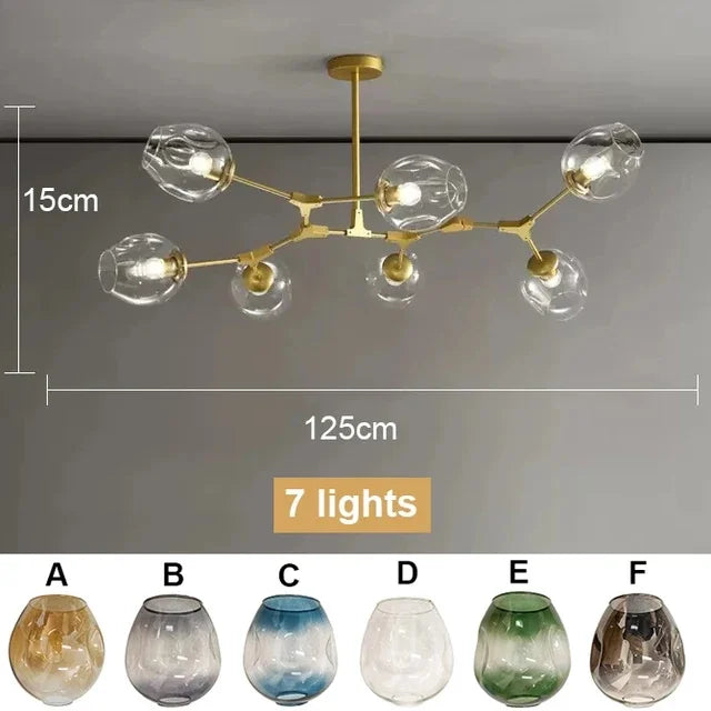 Nordic Luxury Branch Chandelier | Glass Molecular Pendant Light for Living Room, Dining Room & Villa