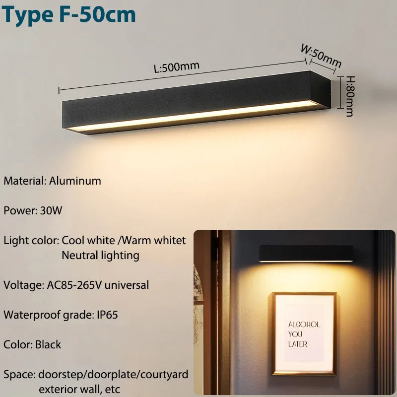 LED Outdoor Porch Wall Sconces Aluminum Exterior Wall Light Fixtures IP65 Waterproof Lamp for House Patio Doorway Garage Decorat